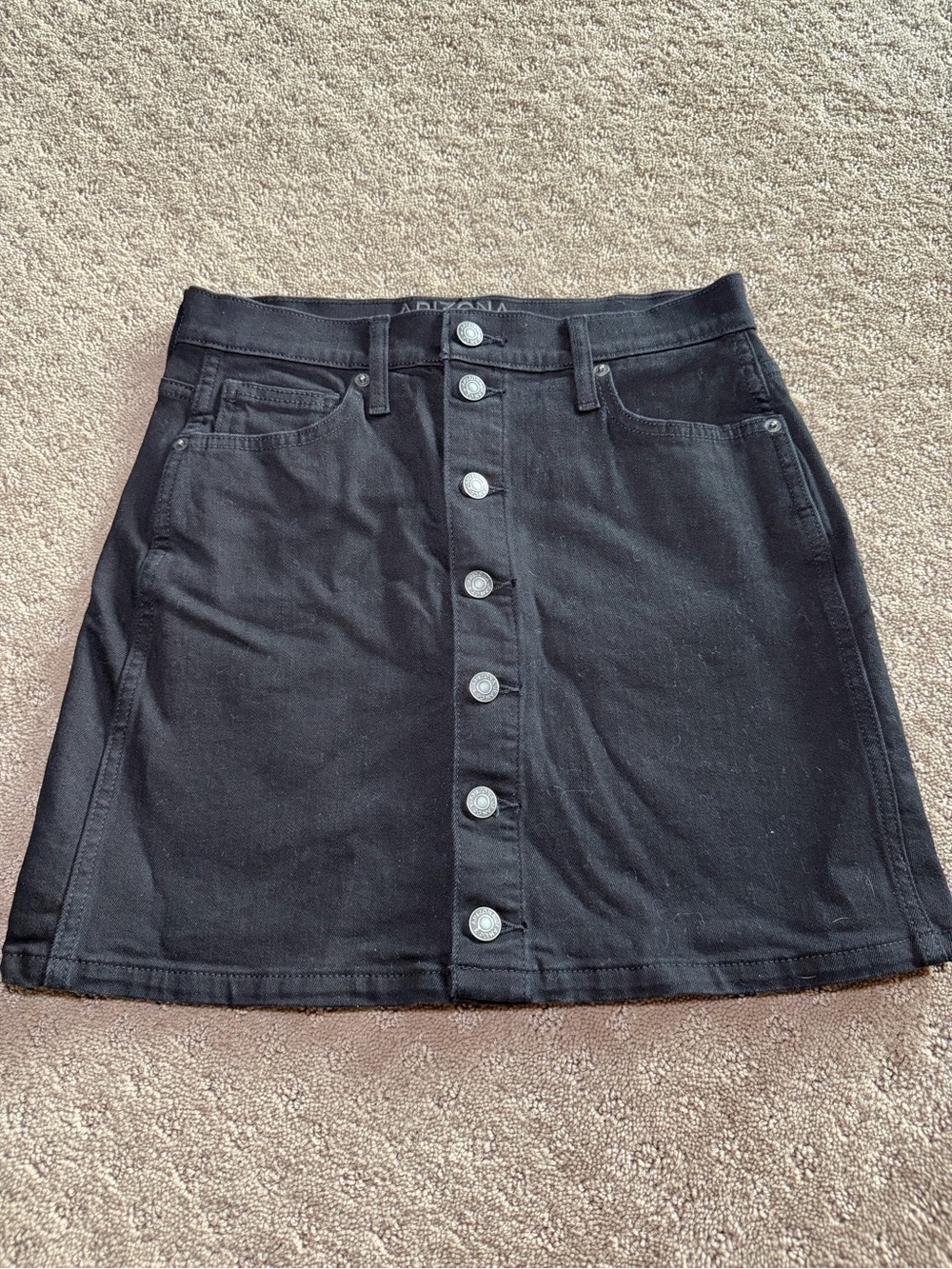 Arizona Jean Company Black Button-Front Mini Skirt